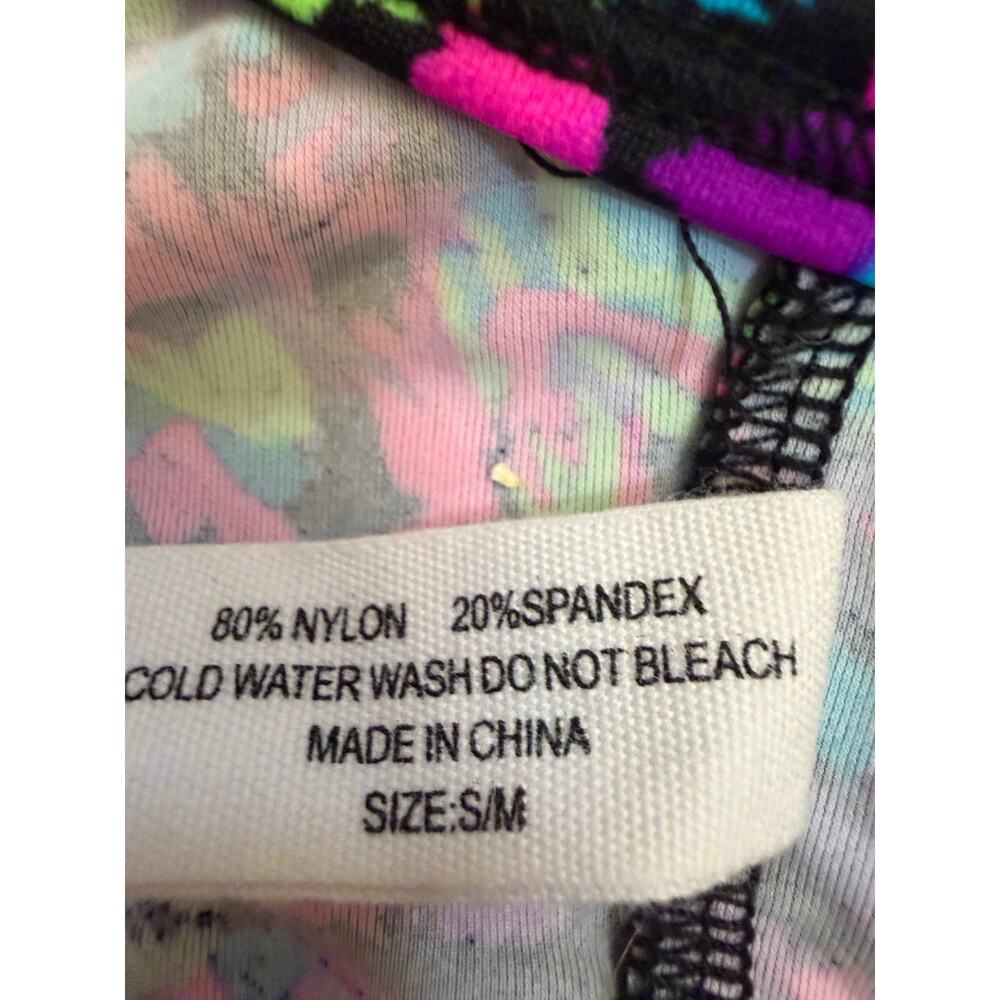 Rave Wonderland Neon Cheetah Wrap Bikini Set High Waisted Lace Up Rave Festival - Picture 7 of 7